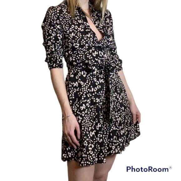 ZARA Cheetah Print Button Down Miranda Dress New - Picture 1 of 13